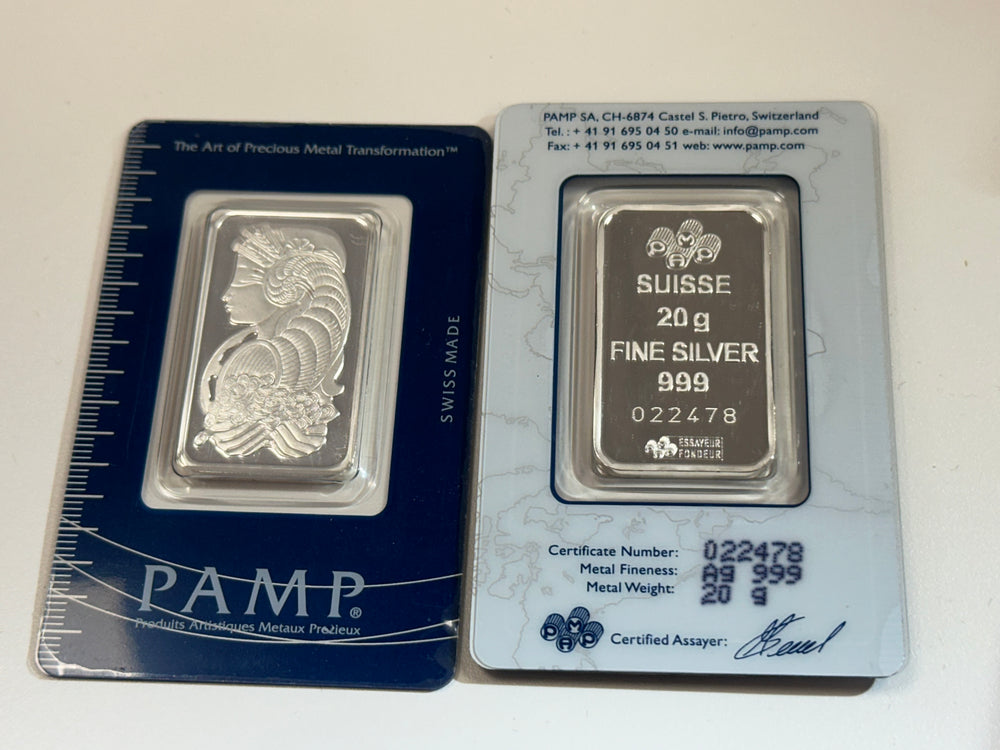 Pamp Suisse 20 Grams Lady Fortuna Silver Ingot 99.9%