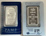 Pamp Suisse 50 Grams Lady Fortuna Silver Ingot 99.9%