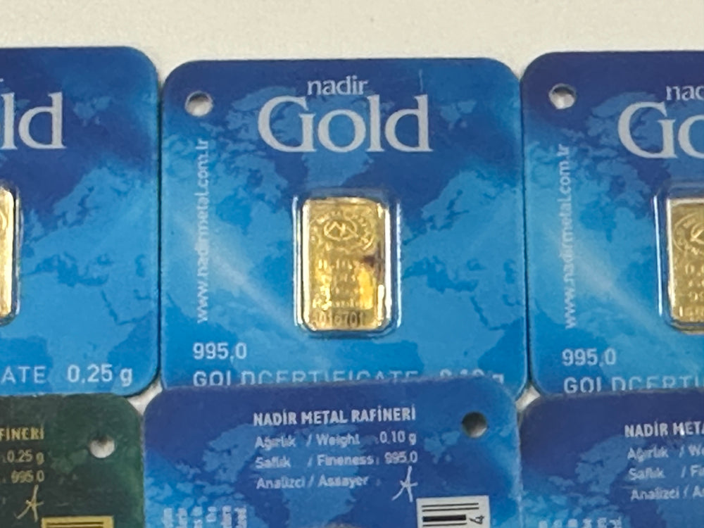 Nadir 24K Gold Collectors Set inc 1 Gram, 0.25g, 0.1g, 0.05g and 0.025g