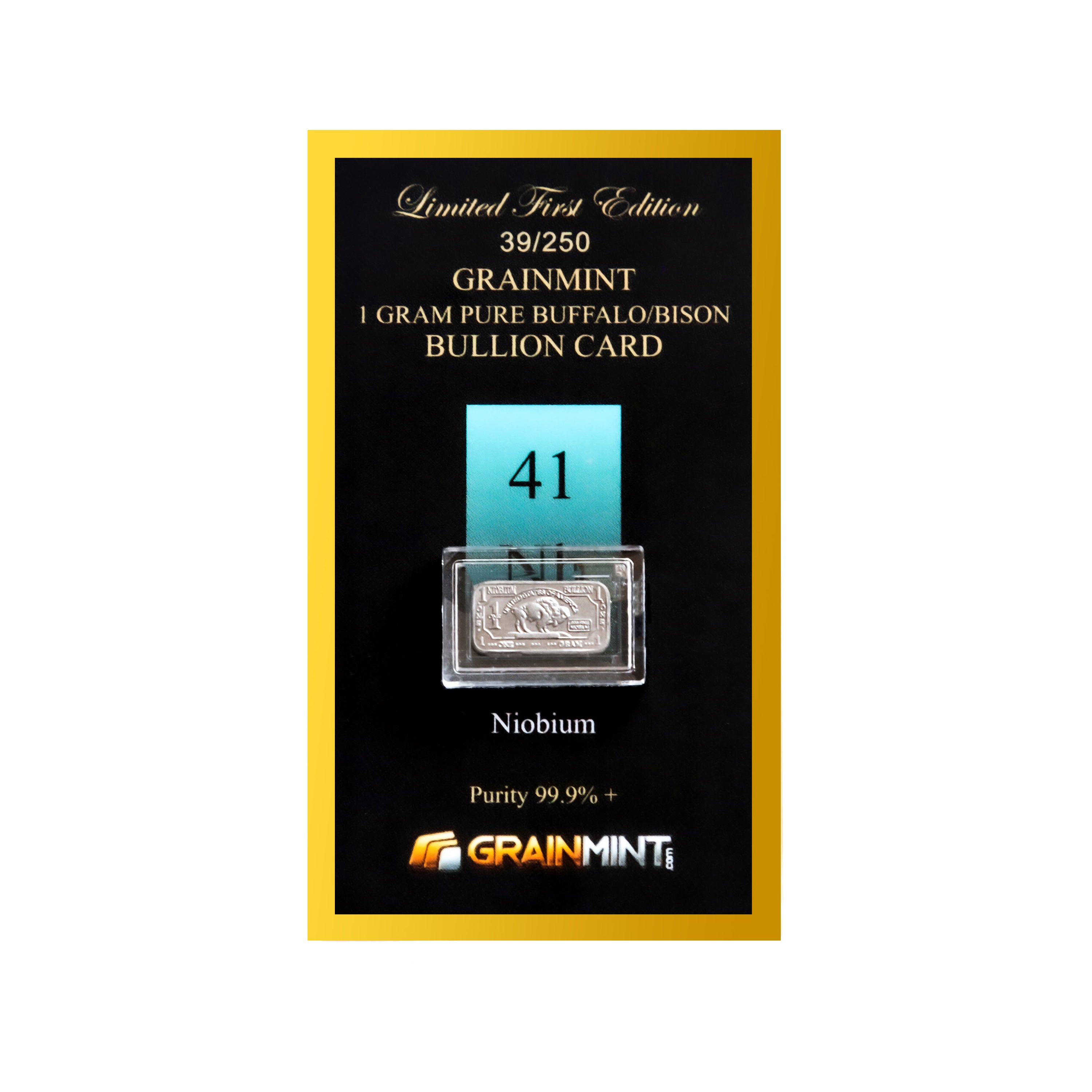 1 Gram Pure 99.9% Niobium Metal Buffalo Ingot | GRAINMINT 1 Gram Pure 99.9% Niobium Metal Buffalo Ingot | GRAINMINT