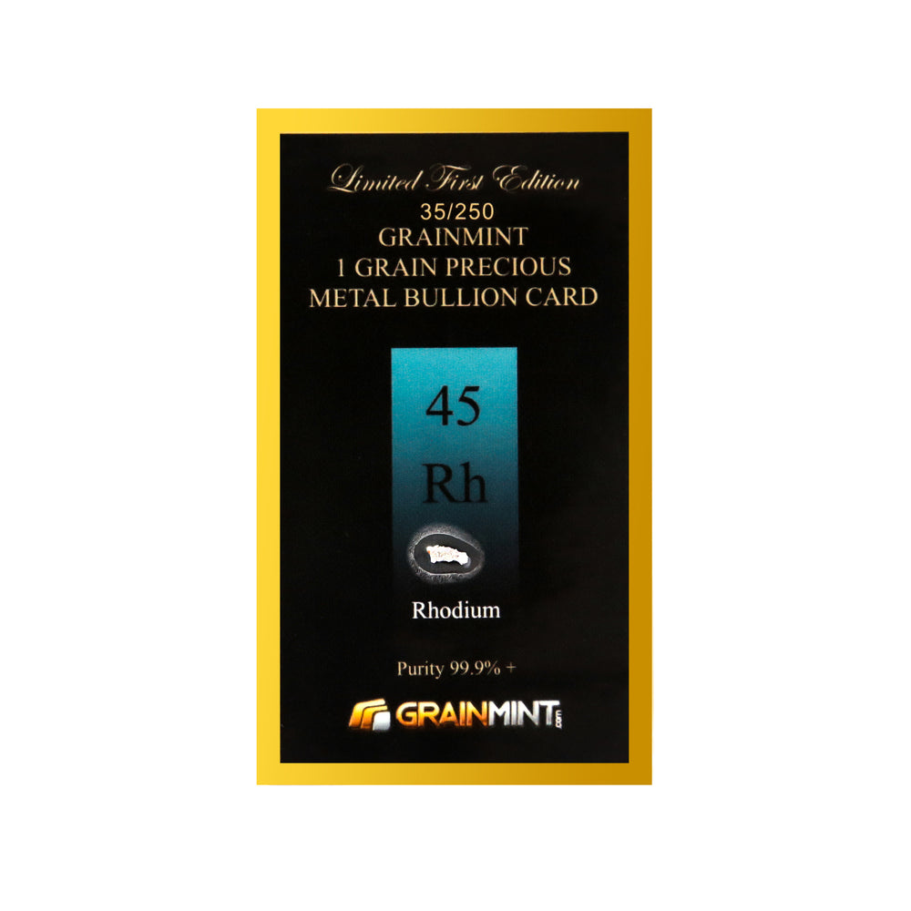 1/4, 1/2 or 1 Grain Pure Palladium Metal in GRAINMINT Bullion card 99.9% - GRAINMINT