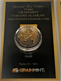 5 Grains Authentic Alaskan Gold Nuggets in Bullion Barter Card 92 - 96% Pure - GRAINMINT