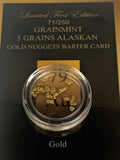 5 Grains Authentic Alaskan Gold Nuggets in Bullion Barter Card 92 - 96% Pure - GRAINMINT