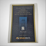 1/4, 1/2 or 1 Grain Pure Palladium Metal in GRAINMINT Bullion card 99.9% - GRAINMINT