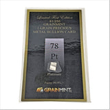 1/4, 1/2 or 1 Grain RAW Pure Platinum Metal in GRAINMINT Bullion card 99.9% - GRAINMINT