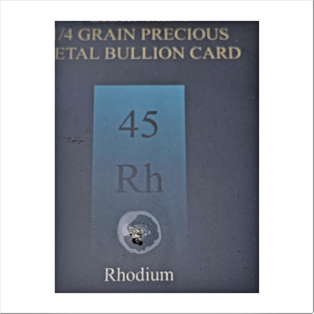 1/4, 1/2 or 1 Grain Pure Rhodium Metal in Grainmint Bullion card 99.9% - GRAINMINT