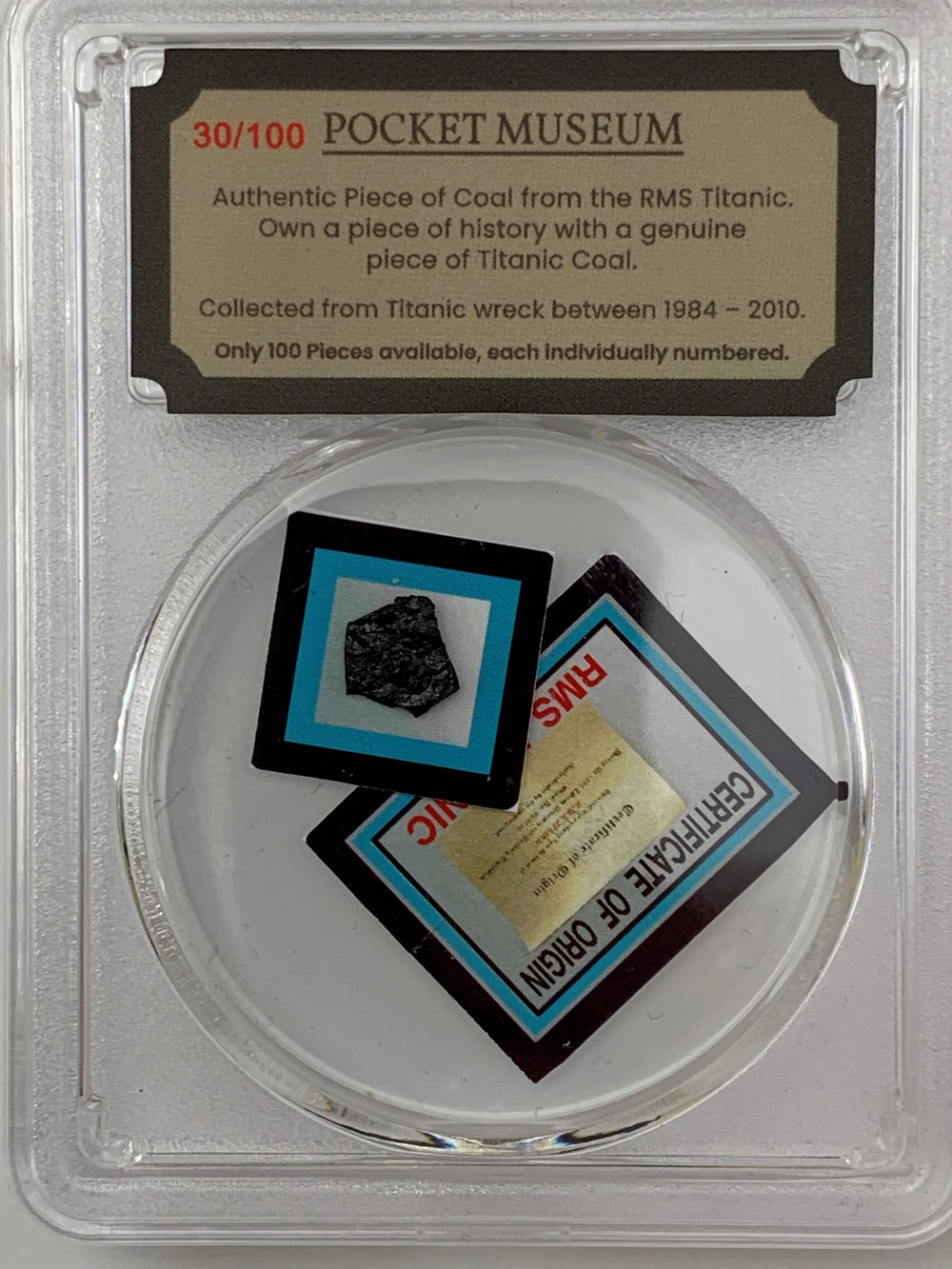 POCKET MUSEUM - Authentic Piece Of Coal From the HMS TITANIC - GRAINMINT