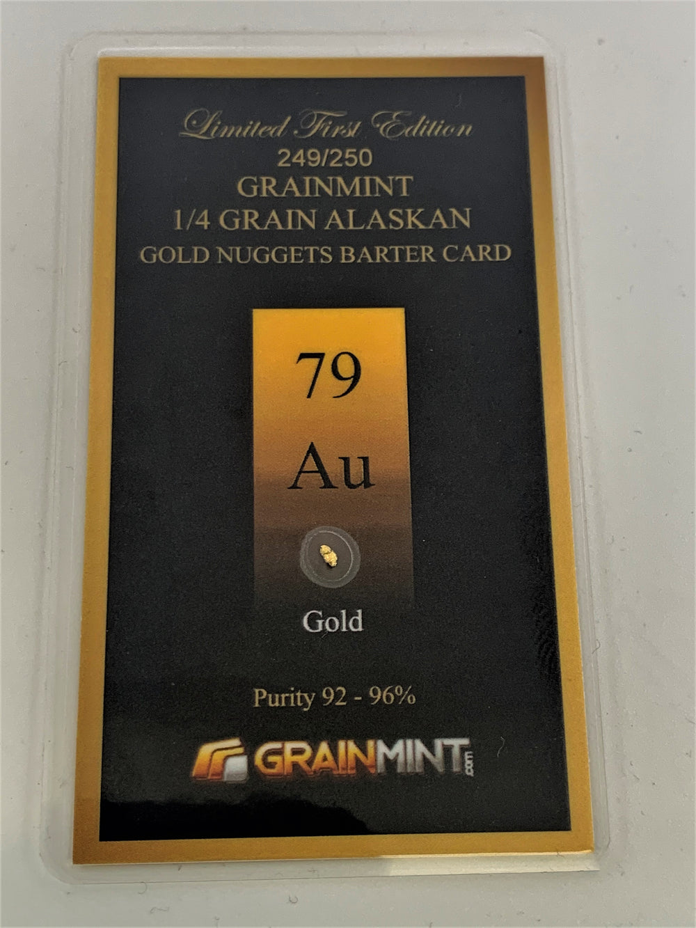 1/4 Grains Authentic Alaskan Gold Nuggets in Bullion Barter Card 92 - 96% Pure - GRAINMINT