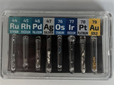 1/2 Grain Micro PM Set Ruthenium Rhodium Palladium Osmium Iridium Platinum Gold - Tantalum Backed - GRAINMINT